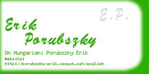 erik porubszky business card